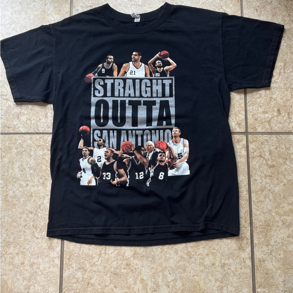 San Antonio Spurs NBA black cotton t-shirt